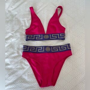 Versace pink bikini - size 1 top, size 2 bottom. Worn ONCE. Gently loved